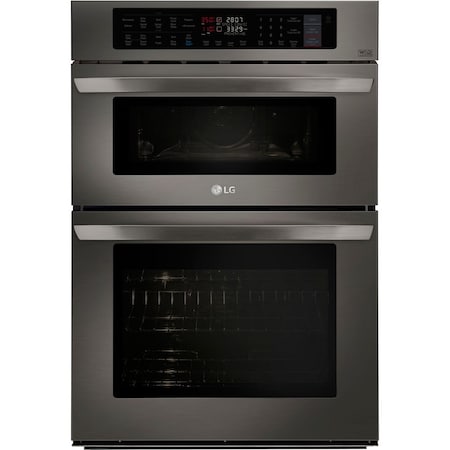 Lg 30in Electric Combination Wall Oven & Microwave with Convection, Infrared Heating, ThinQ, EasyClean LWC3063BD